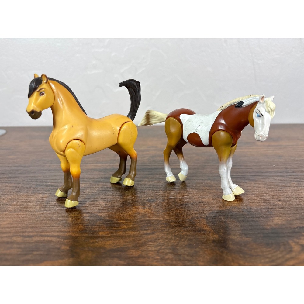 2002 Spirit Stallion of the Cimarron Burger King Toy Figures Spirit & Rain Set